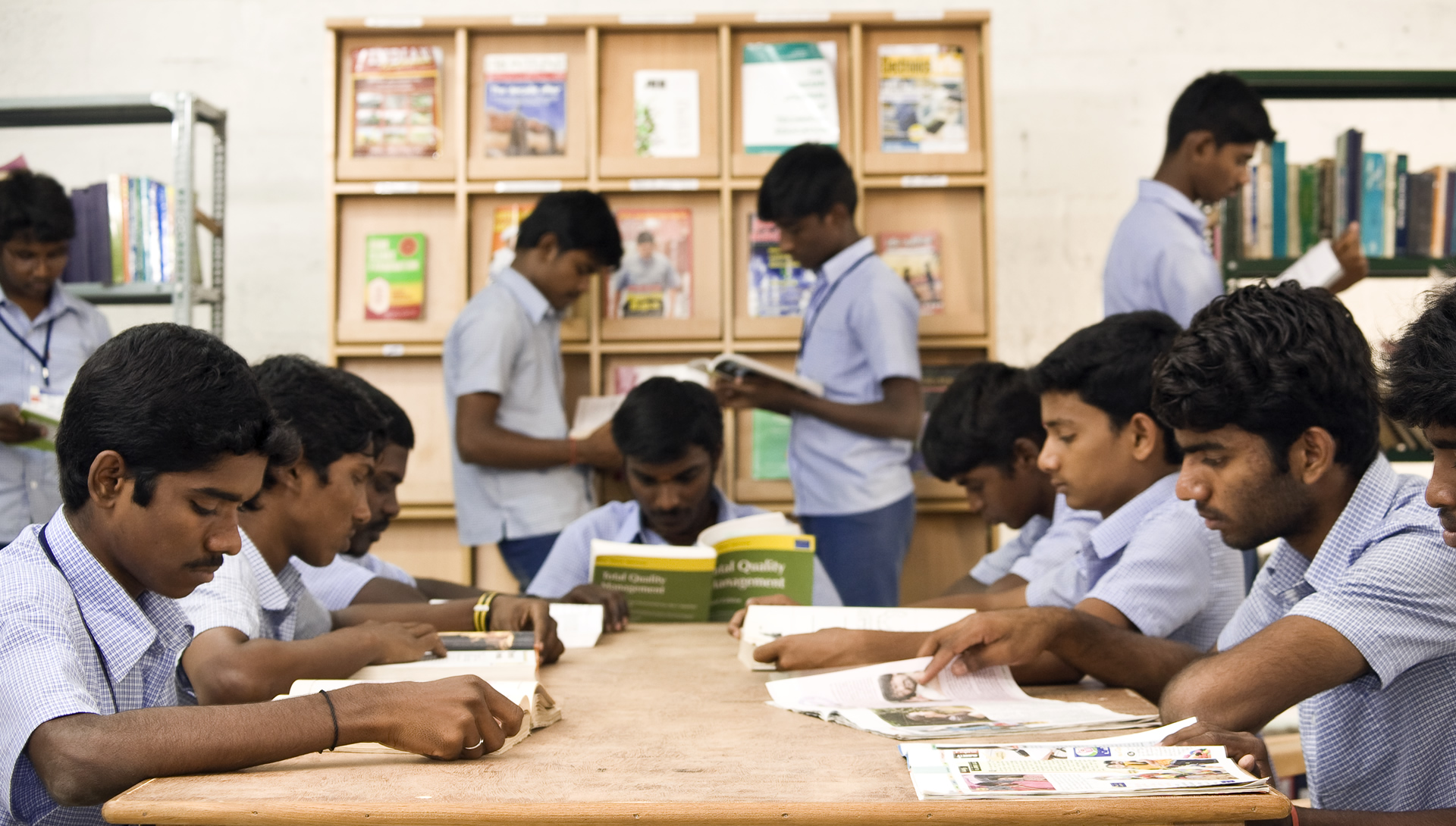 ABC Polytechnic students and campus activity area